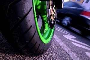 Kawasaki wheel with speed blur
